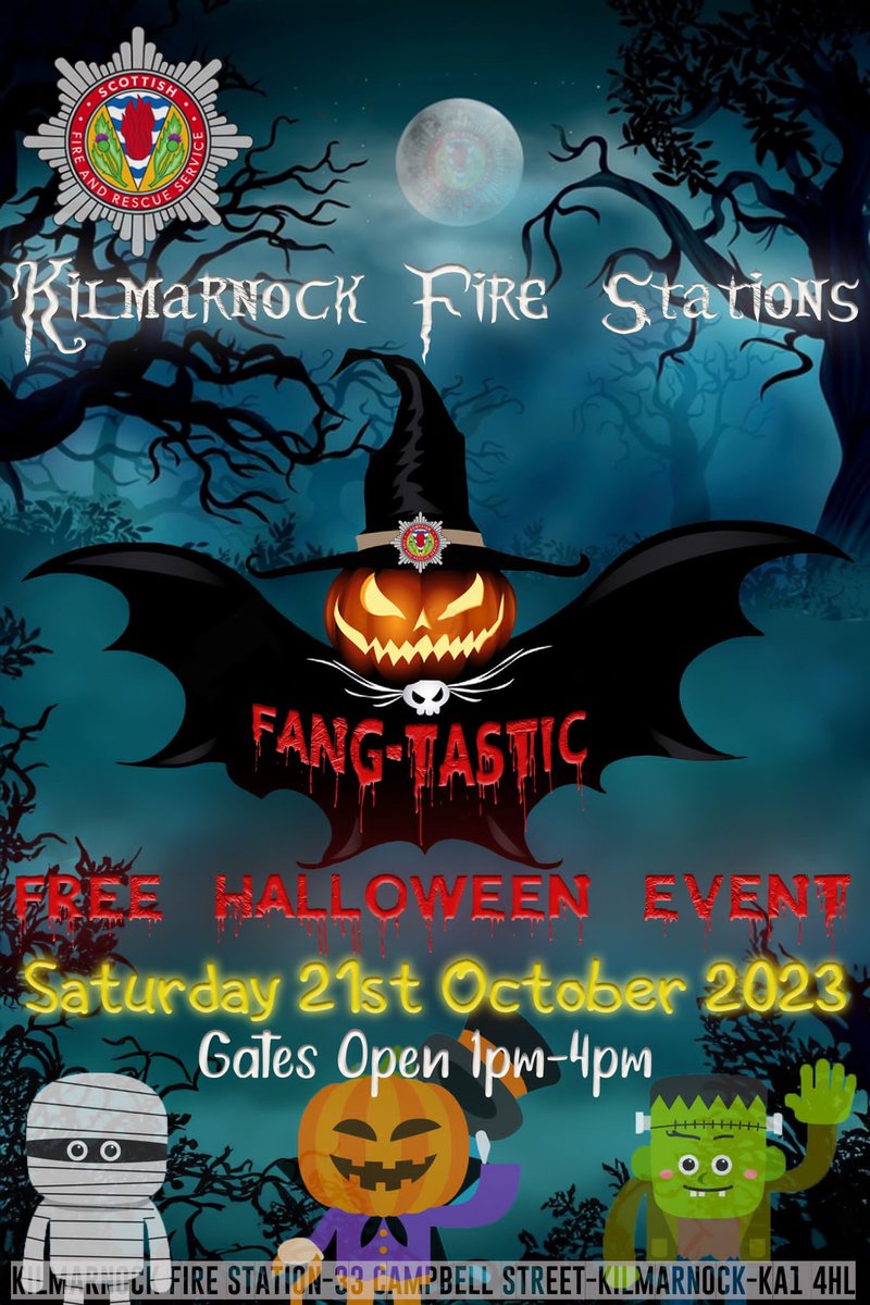 DACO_Prevention's tweet photo. Looking forward to attending Kilmarnock Community Fire Station’s Halloween – Community Engagement Event on Saturday 21st of October.

Further information on the scheduled activities for this event can be found here 👇 https://t.co/iOWIexykFR