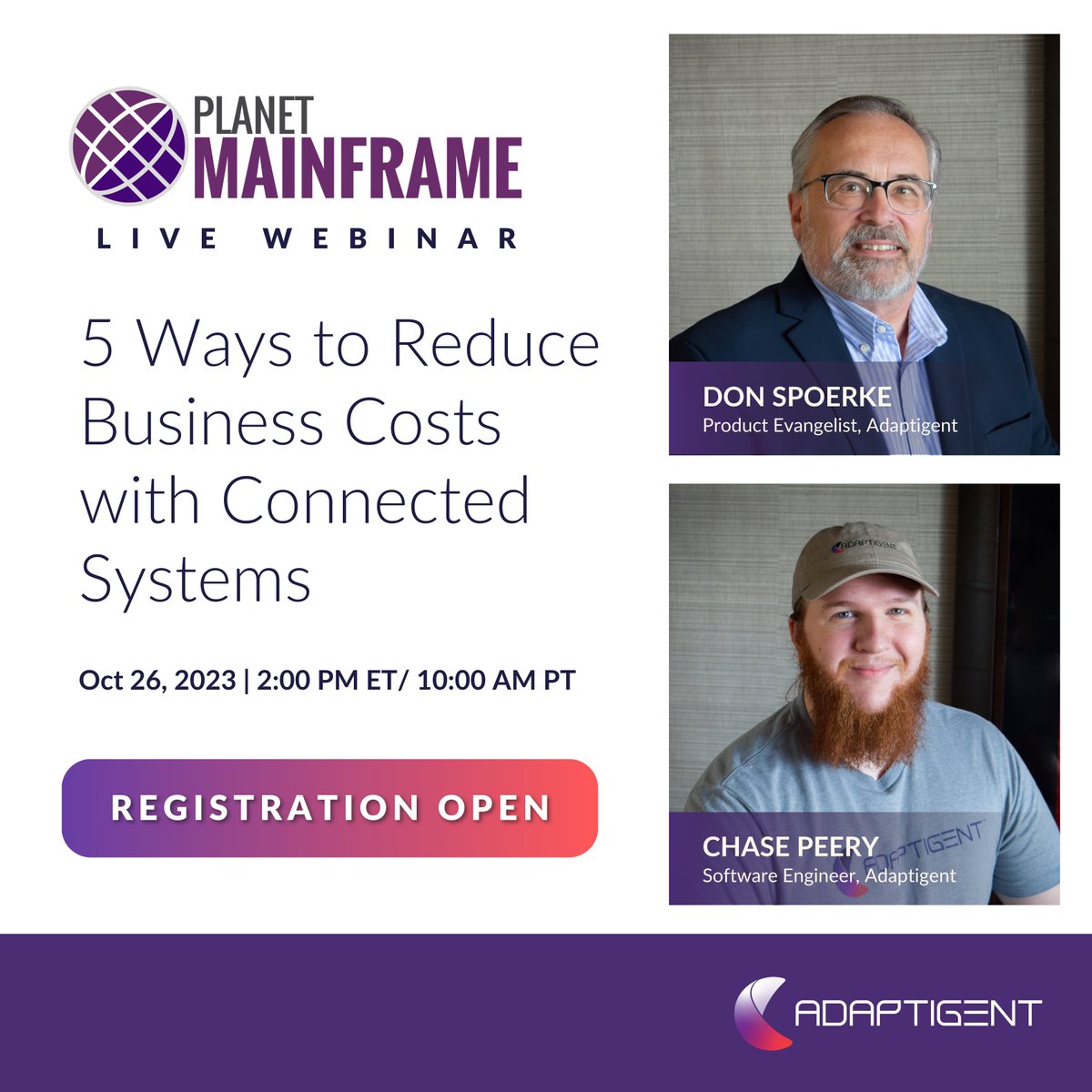 Adaptigent (@adaptigent) on Twitter photo Unlock cost savings and enhance competitiveness! Join our upcoming webinar, "Five Ways to Reduce Business Costs with Connected Systems," featuring expert speakers Don Spoerke and Chase Peery - In partnership with <a href="/PlanetMainframe/">Planet Mainframe</a>: adaptigent.com/news/webinar-e… Unlock cost savings and enhance competitiveness! Join our upcoming webinar, "Five Ways to Reduce Business Costs with Connected Systems," featuring expert speakers Don Spoerke and Chase Peery - In partnership with <a href="/PlanetMainframe/">Planet Mainframe</a>: adaptigent.com/news/webinar-e…