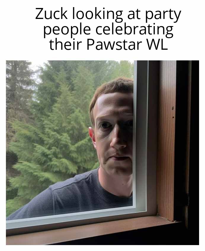 MrDelaVera's tweet photo. Mark Zuckerberg wants a WL for @PawstarCoin sooo mfking bad! 
😜😜😜😜
#BSCGem #Pawstars https://t.co/jQhTiISrJo