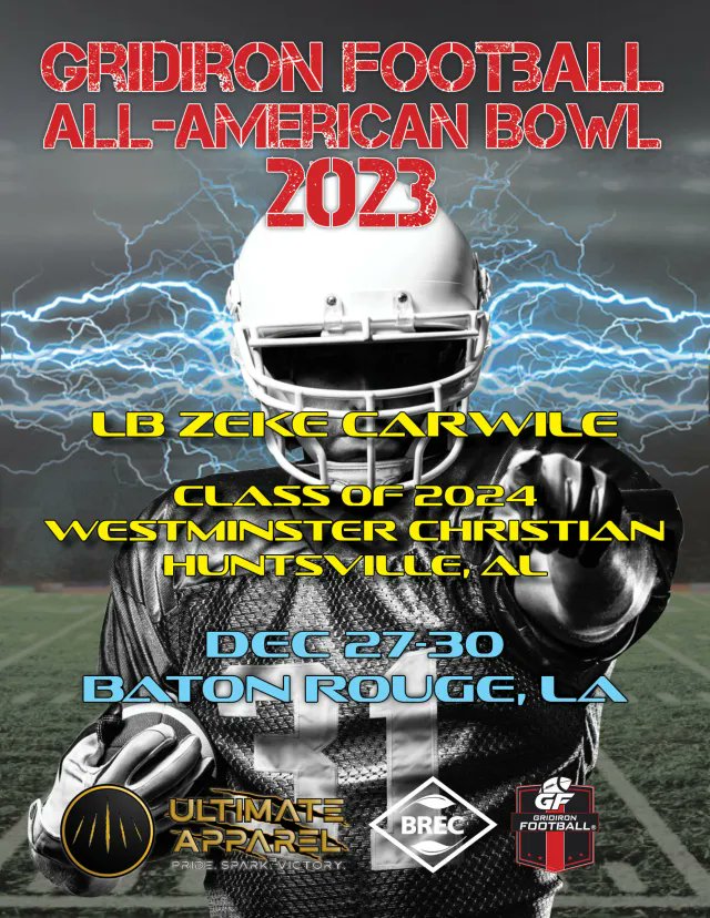 Invites are being sent for the 2023 GF All-American Bowl Game that will be held in Baton Rouge, Louisiana from December 27th-30th.   gridironfootballusa.com/lgf-bowl-game/

<a href="/SethGale14/">Seth Gale</a> <a href="/ShawnHaenicke_P/">Shawn Haenicke-Prevost</a> <a href="/Tylerknighten54/">Tyler knighten</a> <a href="/CarwileEzekiel/">Zeke Carwile</a> 

For more information or to accept your invitation, send us