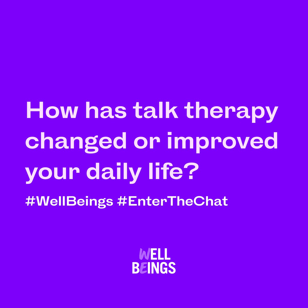 #wellbeings #Enterthechat