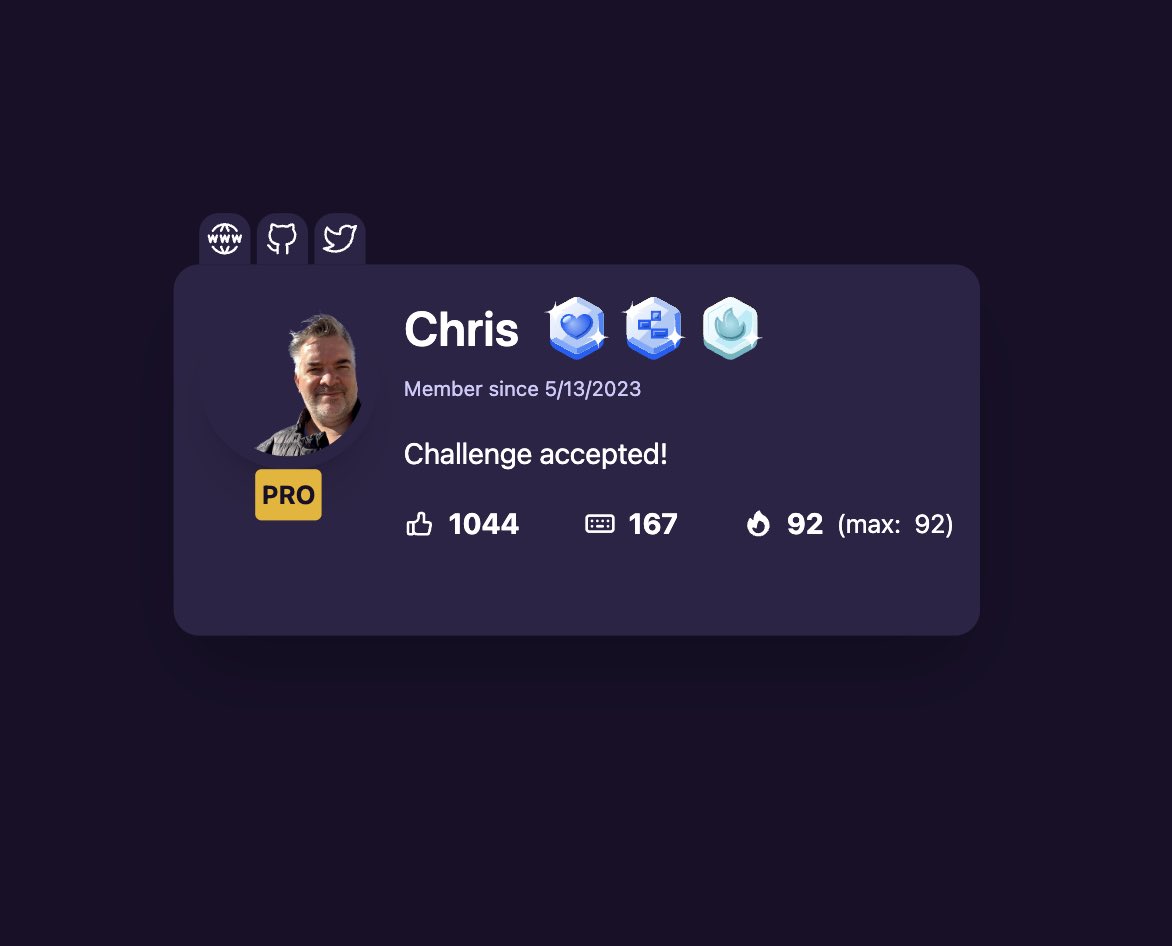 Badges are now live! 🤩

We added 3 badge categories:
⌨️ I Coded These - received for Total Projects Completed
🔥 Flame Keeper - received for Streaks
💜 Like Magnet - received for Likes received

Look how shiny they are 🤩

Get your badges now on iCodeThis.com