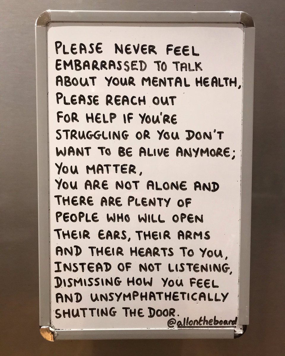 Please never feel embarrassed to talk about your mental health. 
You are not alone. You matter. 

#WorldMentalHealthDay #MentalHealth #YouAreNotAlone