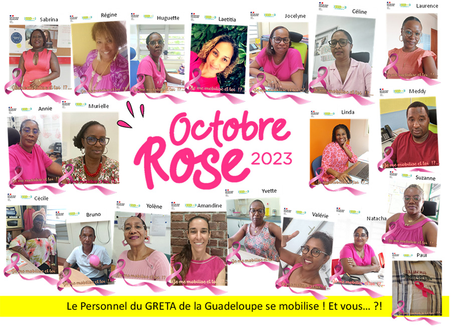 #OctobreRose2023  #mobilisation #engagement #sensibilisation
Le 9 octobre, à l'initiative de l'amicale du personnel, les apprenants, formateurs, personnels administratifs et pédagogiques ont tenu à montrer leur soutien et leur engagement dans le cadre d'Octobre Rose 🙌