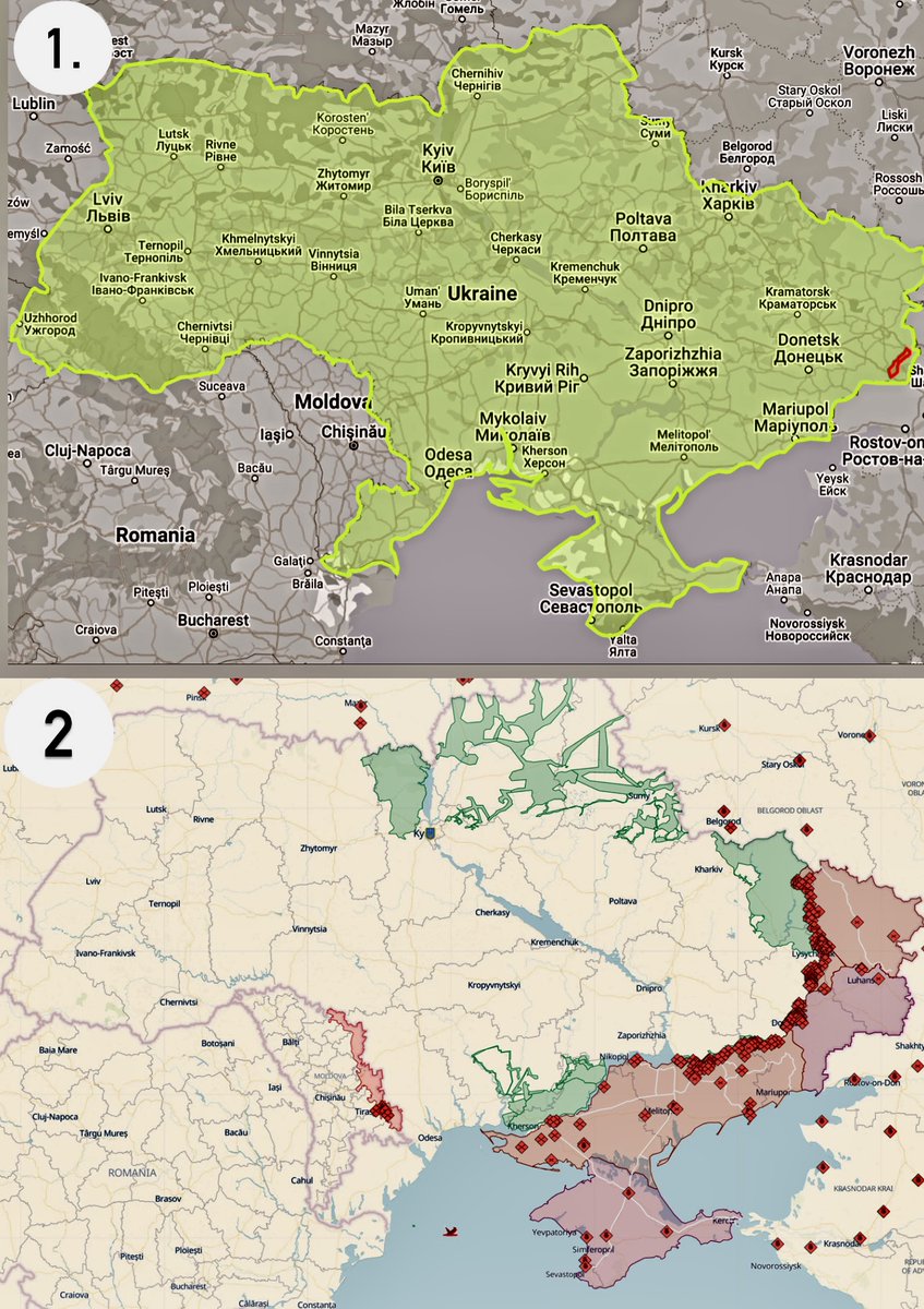 ygnatyuk_'s tweet image. To bring you an idea about scale:

First picture: Ukraine to compare to Gaza. This tiny red line in the right corner is Gaza Strip/Hamas territory. 
Second picture: Ukraine's frontline with Russia.

Just imagine the scale of Ukraine's army needs. And please keep supporting us:…