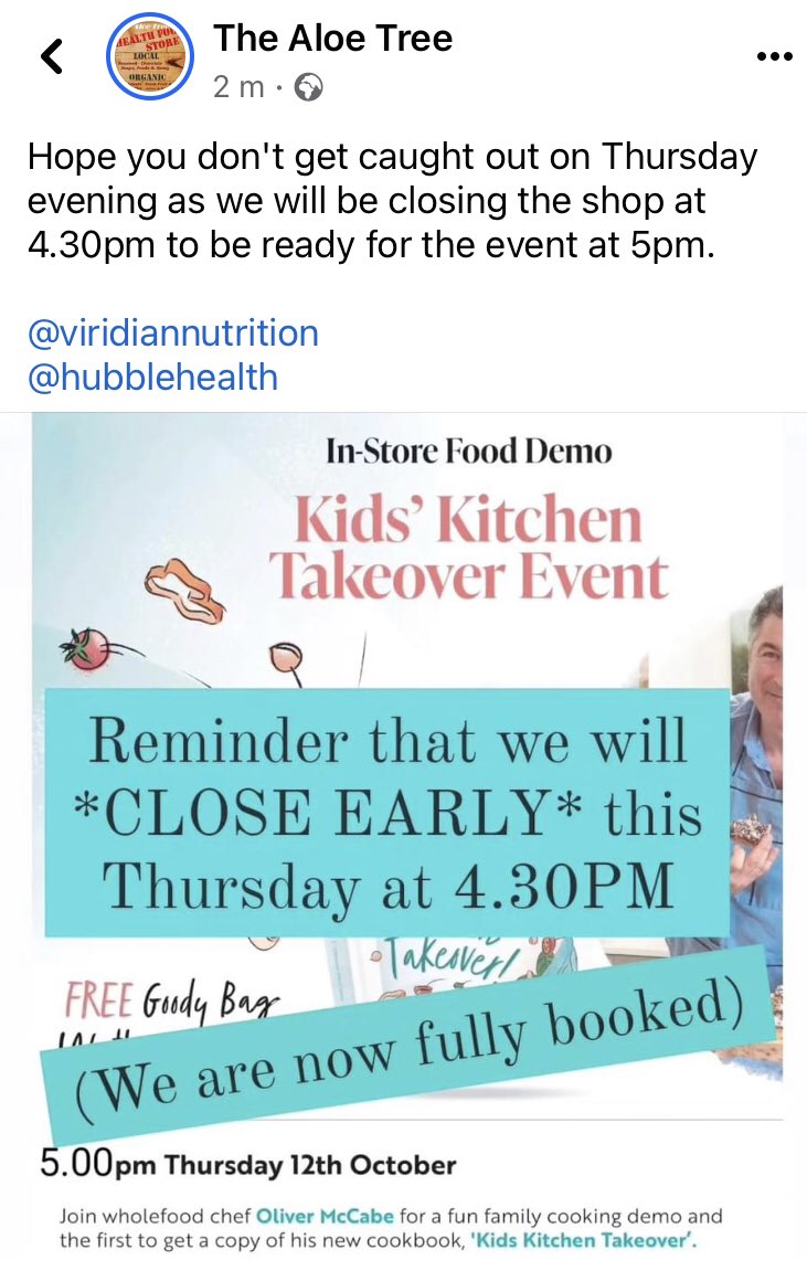 Full house at my first Kids Kitchen Takeover Cookbook event in #Ireland Thank you local community & families of beautiful independent health store 
The Aloe Tree #Ennistymon Co. #Clare @healthstores_ie supporting #kidscooking as lifeskill initiative on this #WorldMentalHealthDay