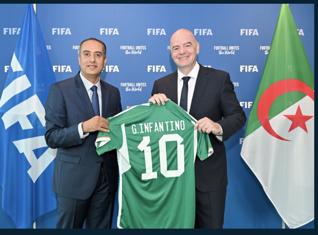 Prise de contact #WalidSadi @FAFAlgeria #GianniInfantino @fifacom_fr,  #GrafströMathias @GelsonFernandes à #Zurich au menu développement #FIFAForward @FIFAWorldCup 2026/2030 et 
@LesVerts @DZfoot