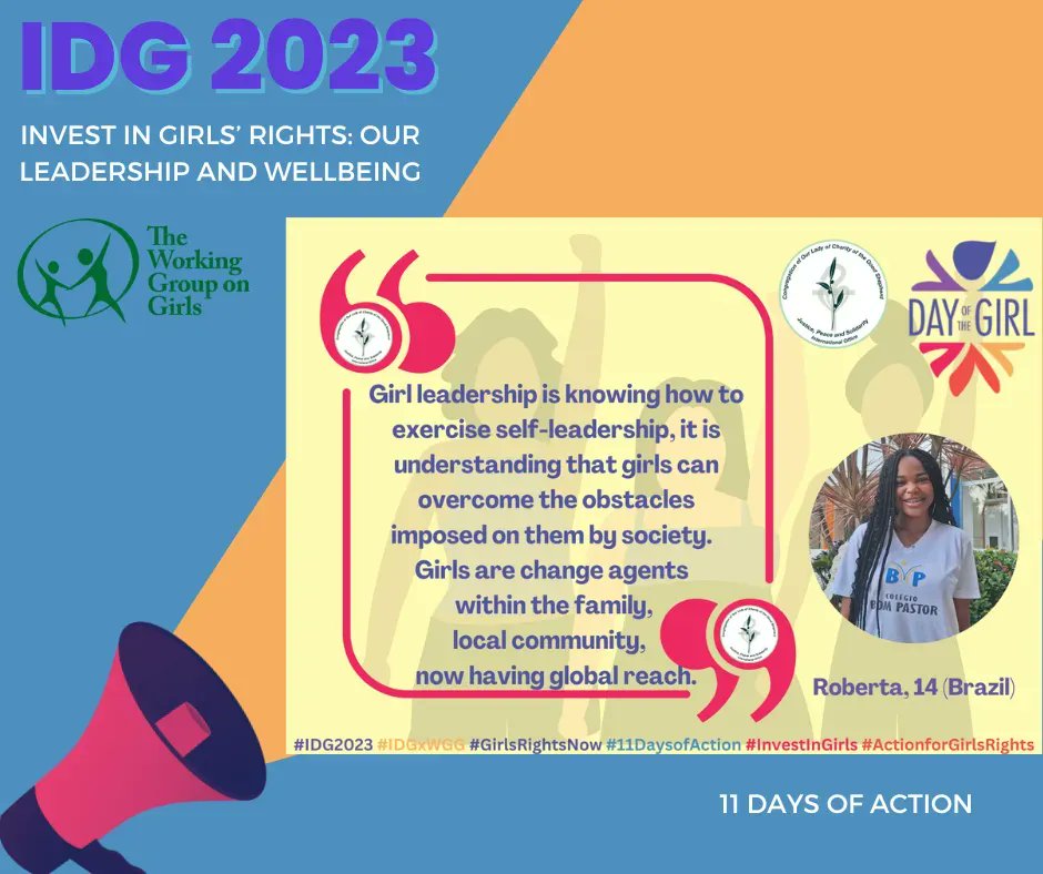 There's a lot going on today (Irish Budget2024, Int Mental Health Day, devastating invasion of Gaza) but still worth remembering Int. Day of the Girl #IDG2023, rounding off #11DaysOfAction for Investment in #GirlsRightsNow
@gsijp @ibvmngo @NGOWGG @JCoR2030 @IDG_Summit 
@WeAreRSCJ