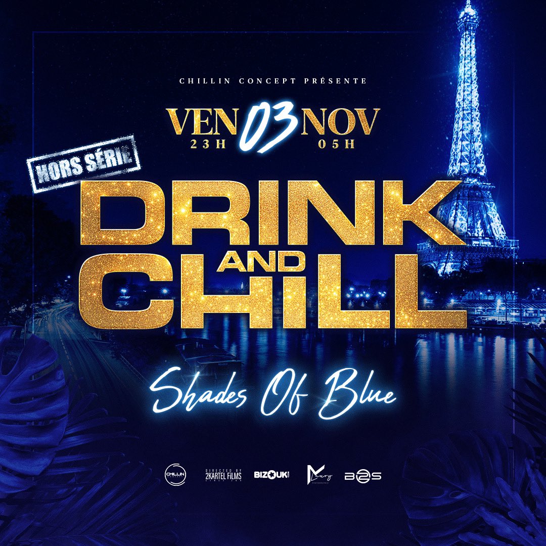 Hello Parisiens 🦋
On vous présente notre rendez-vous du mois de Novembre !

La fameuse DRINK&amp;CHILL est de retour, mais cette fois c’est une Hors série ✨

📆Une date : Vendredi 03 Nov
📍Un lieu : (Paris)
🎉Mot d’ordre : La fête !