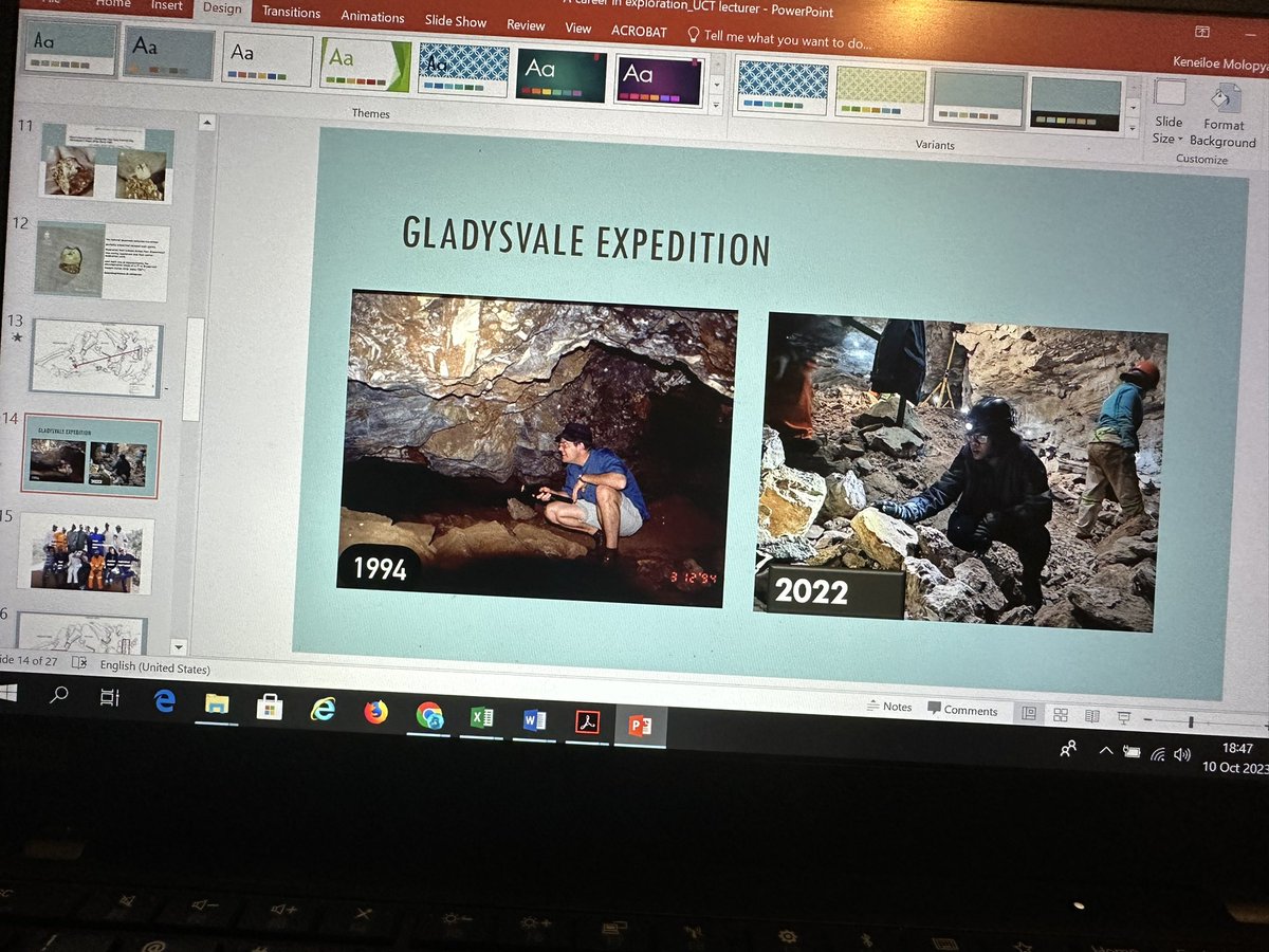 Delivering a lecture to UCT Human Evolution students tomorrow on excavation at Gladysvale. Passing the torch looks like this. Thank you Becky and @heri_uct for the opportunity.