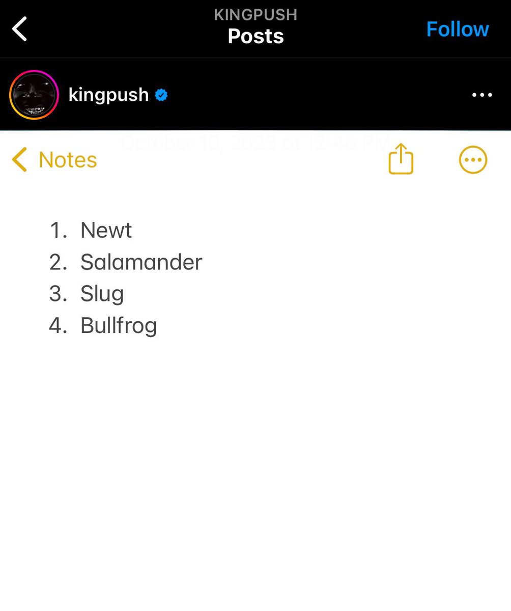 angeltrackpad's tweet photo. Pusha T posts and deletes MYSTERIOUS ranking https://t.co/dlWoHRAGkU