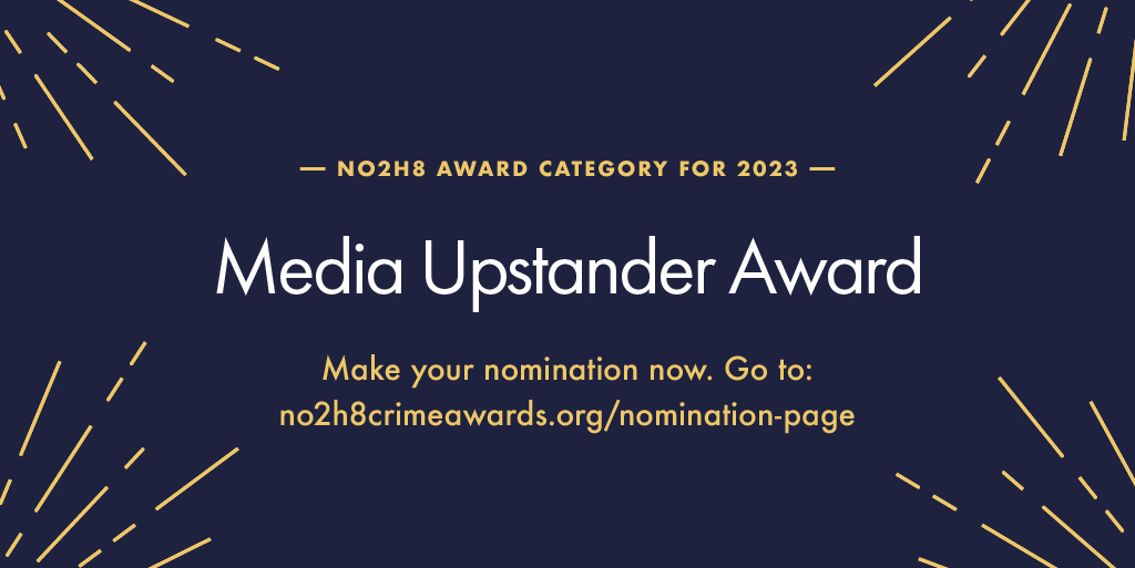 No2h8Crime's tweet photo. Know anyone in the media who has inspired you in holding onto the value that hate has no part to play in our society or communities?

Why don't you nominate them for the 'Media Upstander Award'? https://t.co/9dw5ZnGJ6U https://t.co/Bs98Cvg4uP
