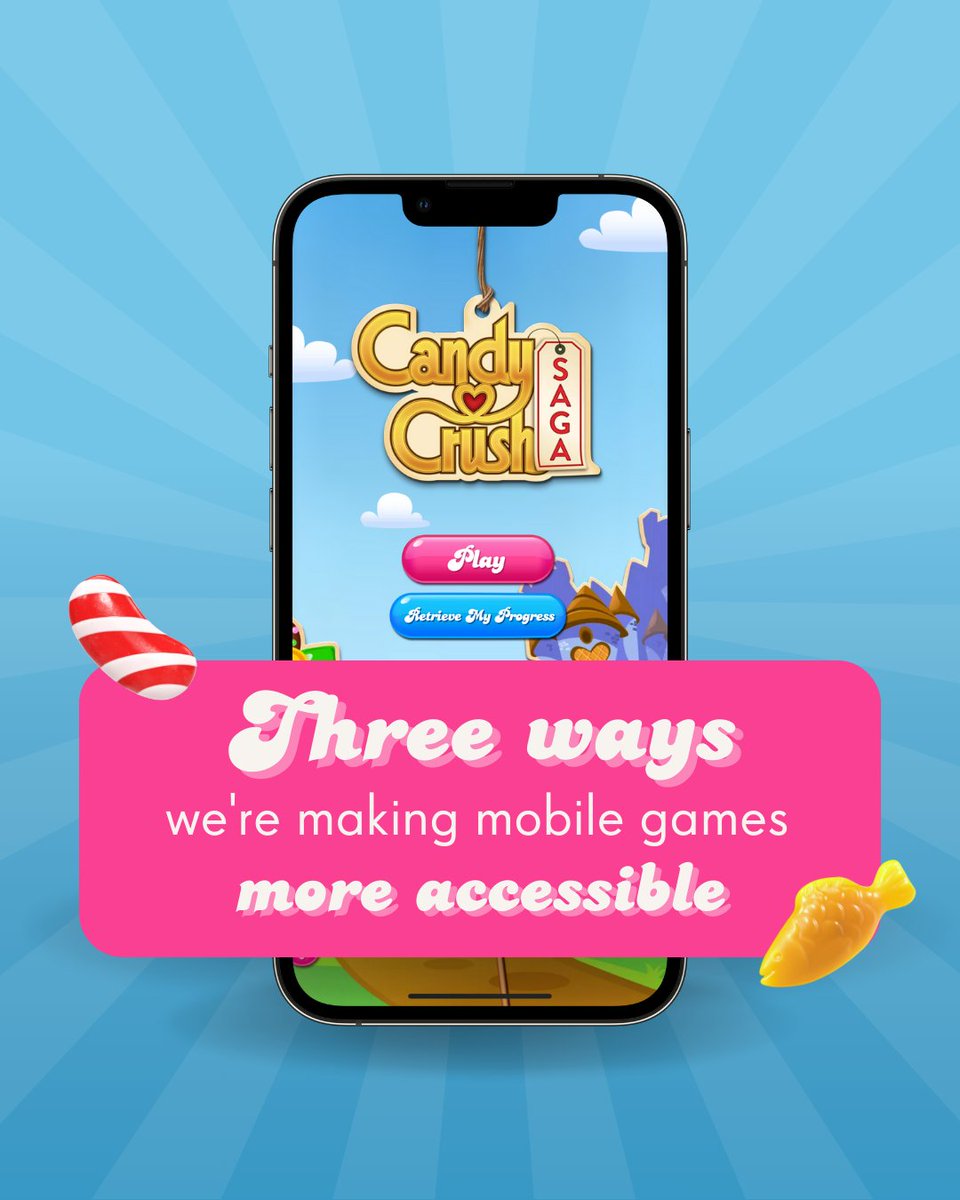 King_Games's tweet photo. We want to ensure that everyone's world can be made playful by making our games as inclusive as possible 🌈
Scroll through to see three key tips from our teams around how to make games more accessible.
#LifeAtKing #AccessibilityInGaming https://t.co/fj94ZtUJLK