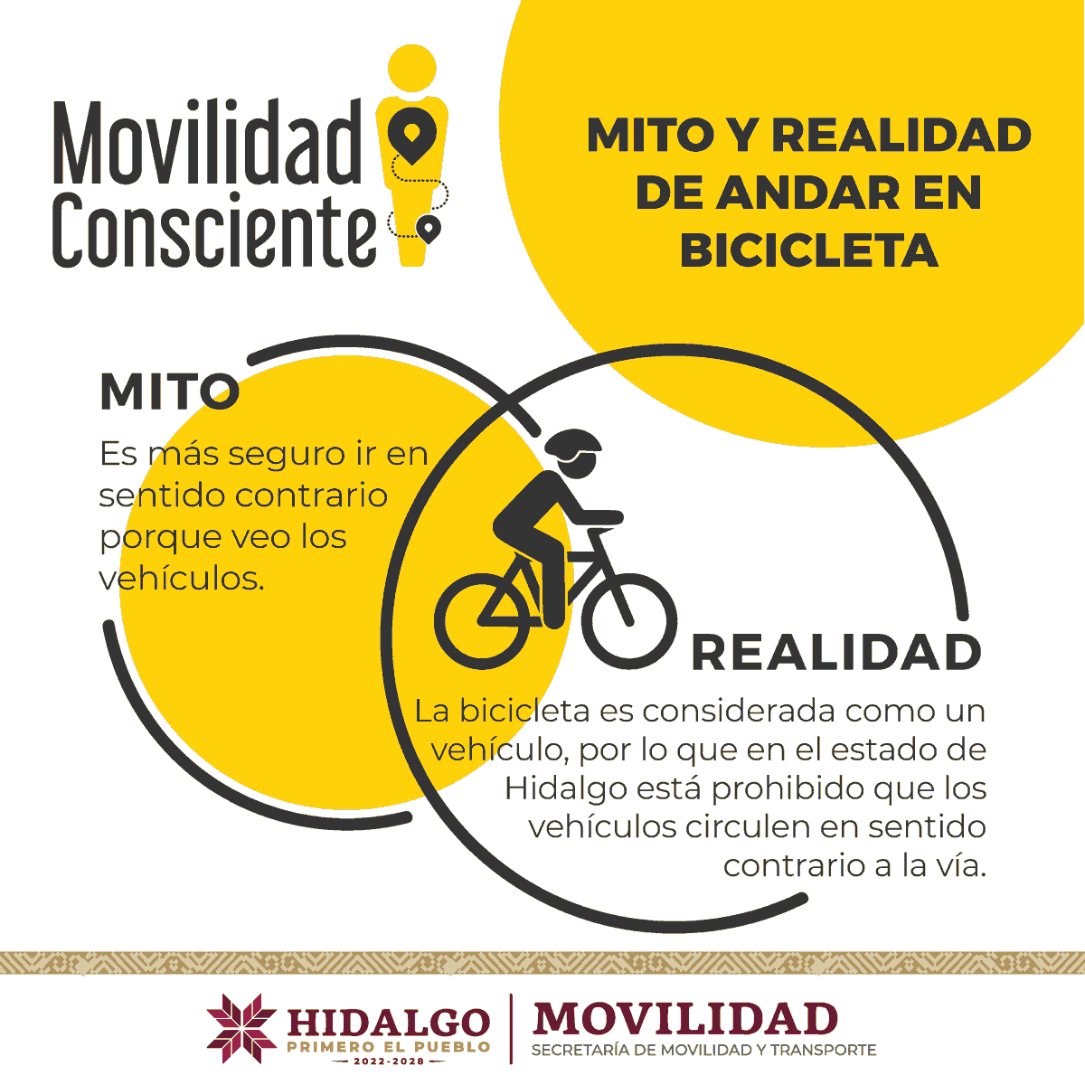 MovilidadHgo's tweet photo. Les compartimos algunos mitos y realidades sobre el uso de la bicicleta como medio de transporte.

¡Infórmate para tener una #MovilidadConsciente! https://t.co/hXnYXx2QXU