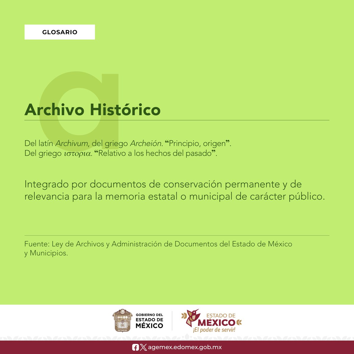 Expande tu vocabulario en el mundo de la #Archivística. #Glosario #ArchivoHistórico #AGEMÉX