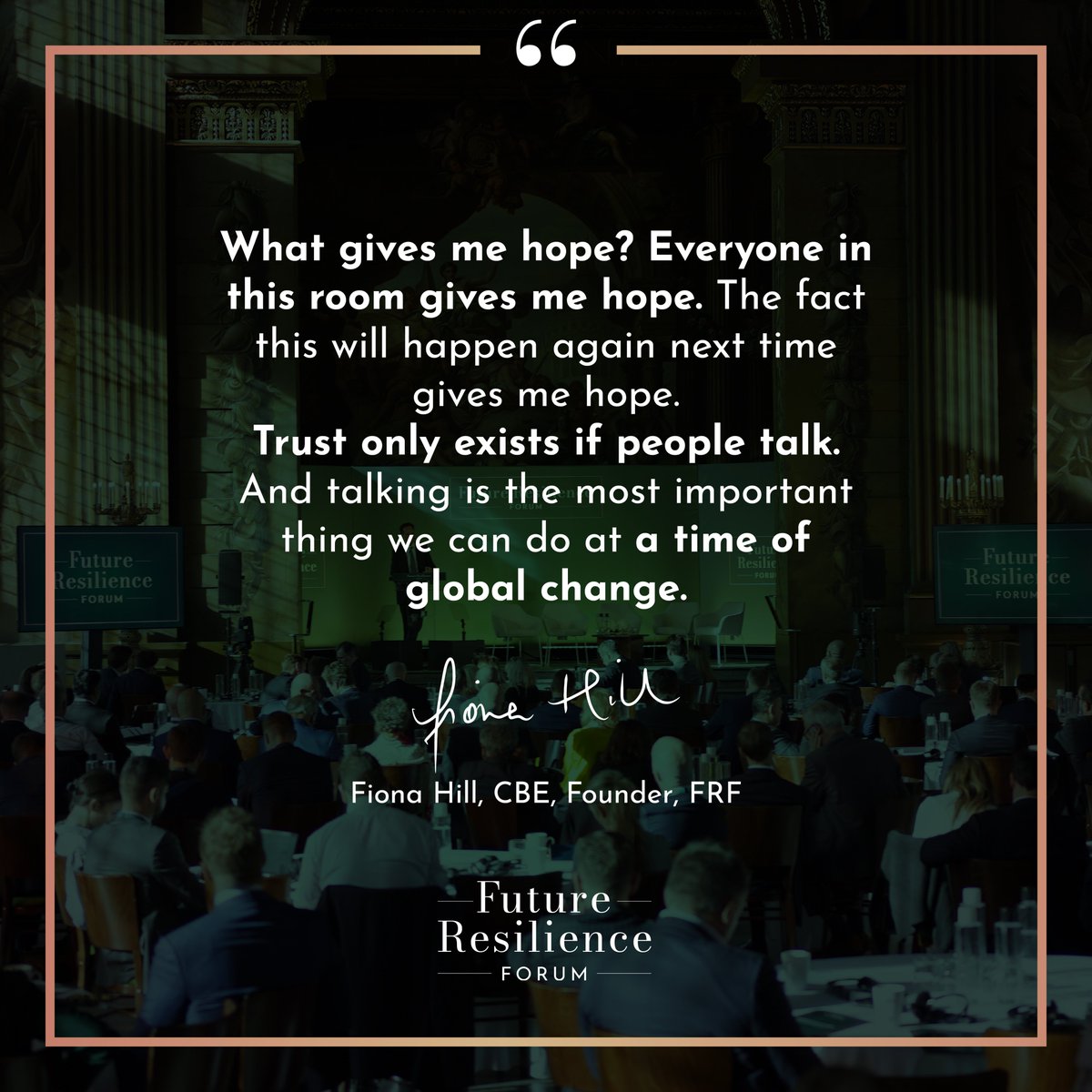 FutureResForum's tweet photo. Thank you to all who attended the inaugural Future Resilience Forum, and to all our speakers and panelists.
Together we will meet the new world order head on - and build resilience through understanding and collaboration. https://t.co/zfc6ihugBm