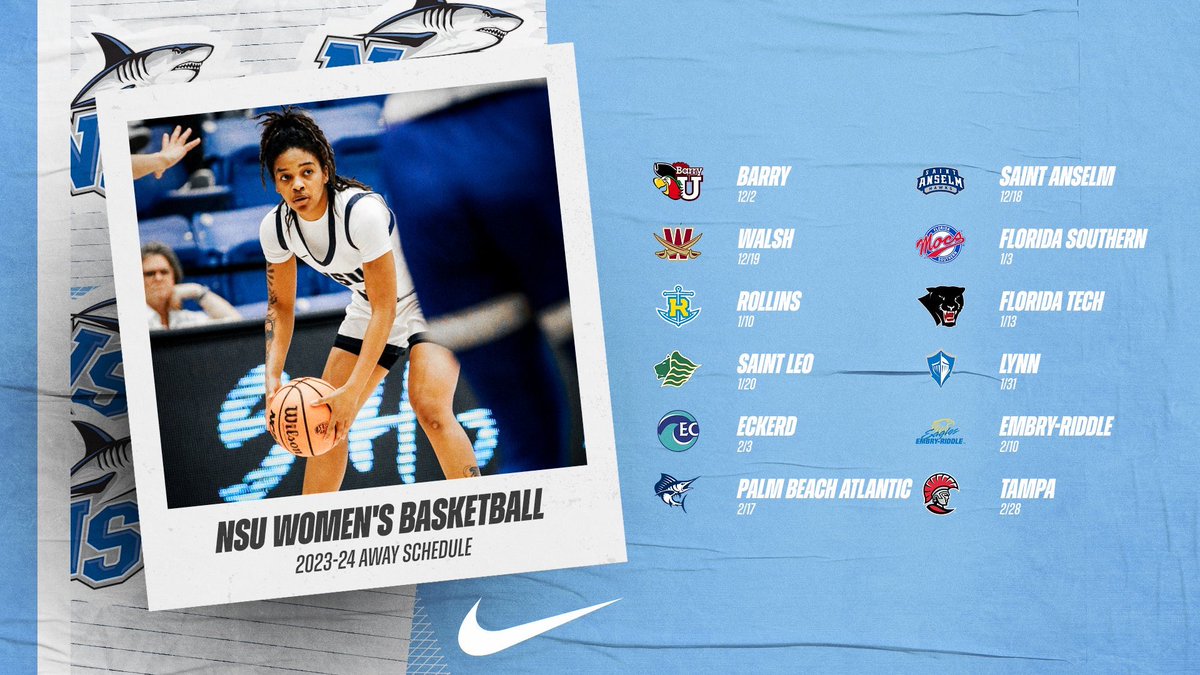 NSU_WBasketball's tweet photo. Freeland-Curry, Sharks Announce 2023-24 Schedule

🔗 https://t.co/6QwPUqaPj2

#HungryForMore https://t.co/fAx5h2eC3g