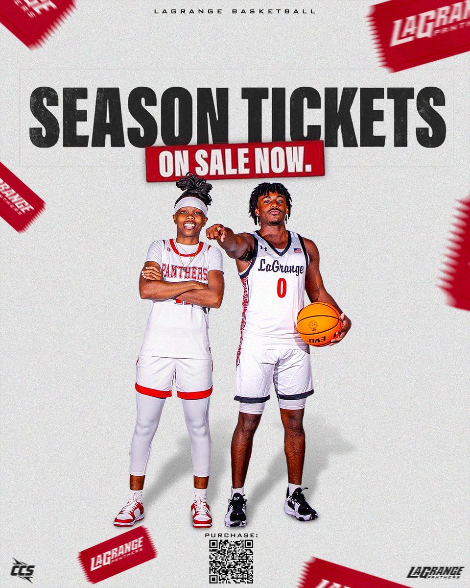 Meet us in Mariotti all season long! Purchase your season tickets now! 🔴⚫️
lagrange.edu/giving/panther…
<a href="/LaGrangeWBB/">LaGrange College Women’s Basketball</a> @LC_MBB 
#WeAreLC #G2G
