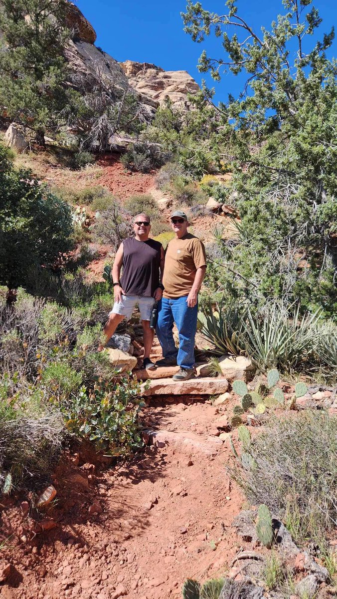 Greg_Hunko's tweet photo. Ron Whited flew into town for the Monday night Raider game giving us a chance to hit Red Rock Canyon and catch up with Ken Robertson and John Battistoni https://t.co/qqvCSnvU3Q