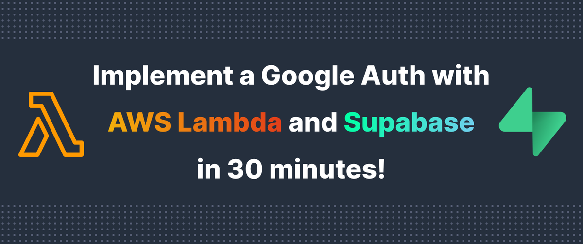 Mamadou DICKO (@mamadoudicko_) on Twitter photo Struggling to implement #Google Auth with native #AWS Cognito? 😩
Good news! I've found a quick and straightforward solution using AWS Lambda and <a href="/supabase/">Supabase</a>.
In just 30 minutes, you can have Google Auth up and running smoothly. Let me show you how 🚀
👉🏽 dev.to/slsbytheodo/im… Struggling to implement #Google Auth with native #AWS Cognito? 😩
Good news! I've found a quick and straightforward solution using AWS Lambda and <a href="/supabase/">Supabase</a>.
In just 30 minutes, you can have Google Auth up and running smoothly. Let me show you how 🚀
👉🏽 dev.to/slsbytheodo/im…