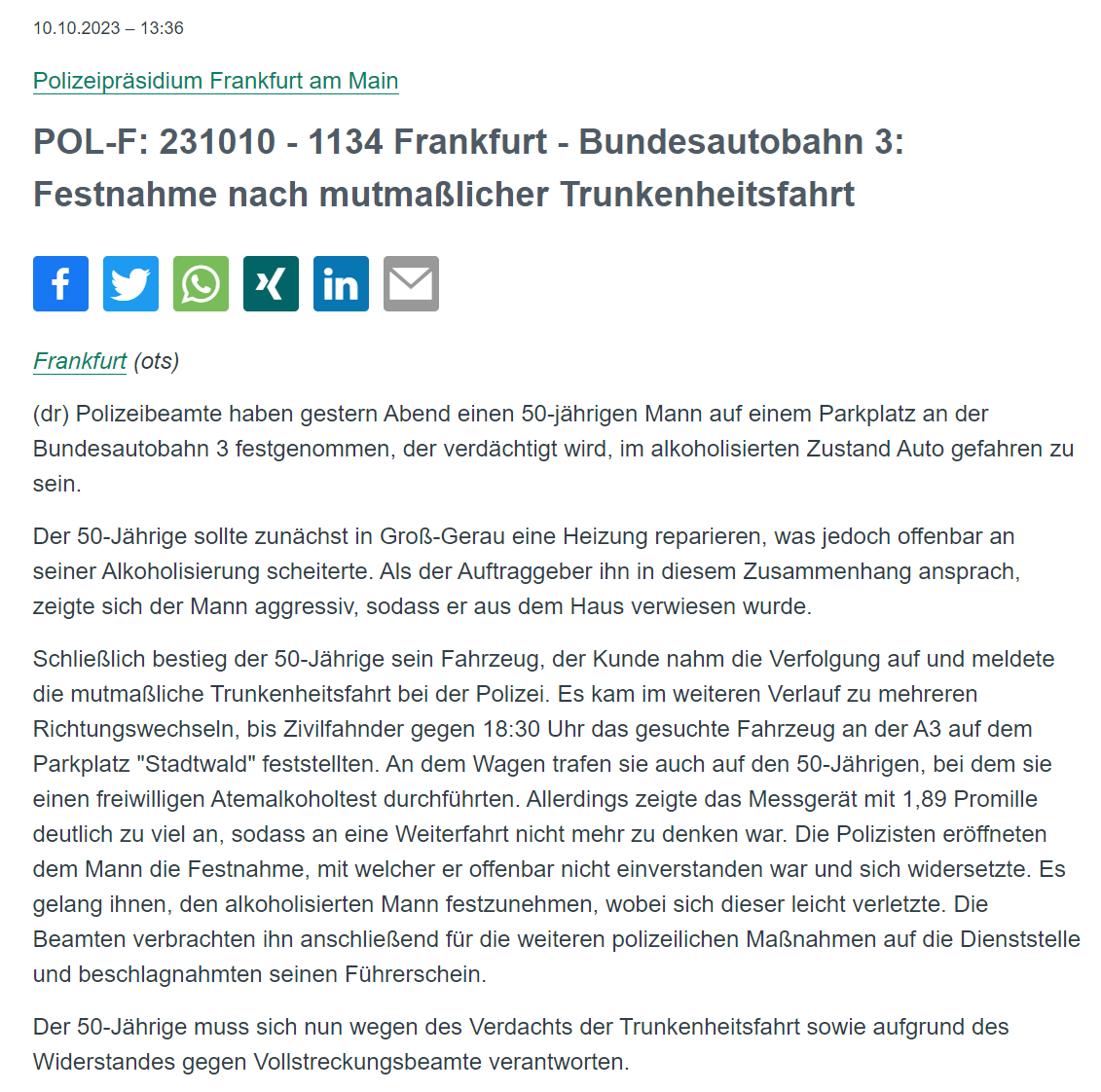 Polizei_Ffm's tweet photo. #Frankfurt #A3
Zivilfahnder konnten die Weiterfahrt eines alkoholisierten Mannes verhindern.
Ein Zeuge hatte zuvor die sehr verdächtige Fahrweise über den #Notruf110 gemeldet.
Bei der #Festnahme leistete der 50-Jährige Widerstand.
PM: https://t.co/5ITCEQ2iMo https://t.co/dng0Rx2ags