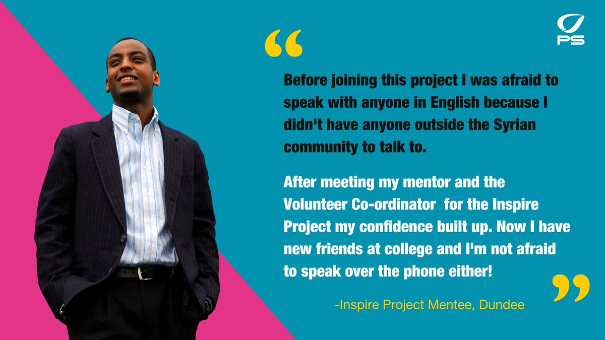 Amazing feedback from a mentee in the Inspire Project! Our partnership with @WelcomingEDI is helping young refugees and asylum seekers in #Dundee feel at home in Scotland. If you or someone you know could benefit from our support, please visit bit.ly/3yecSZM. #NewScots