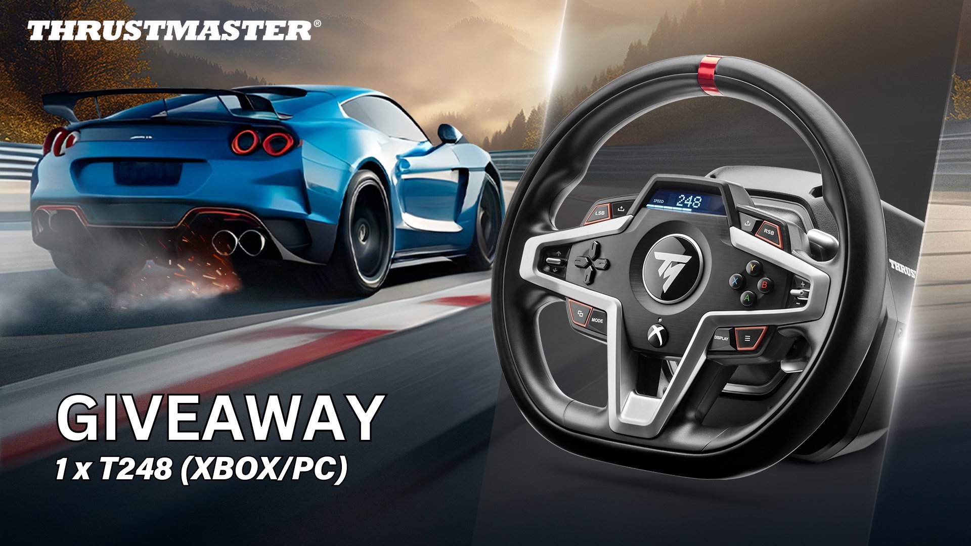 Thrustmaster Official on X: Get equipped for motorsport and try to win a  T248! 🏎️ Click here to participate! Draw on October 17! 👉   Giveaway only open to United States, France