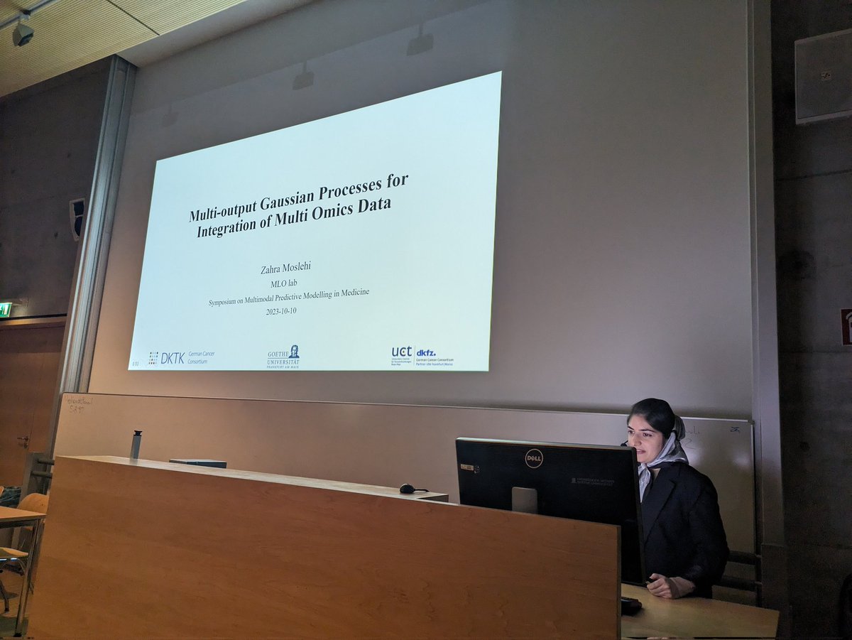 TheMarcelSchulz's tweet photo. Zahra Moslehi about a new model to learn a joint embedding of mutimodal data illustrated on RNA and ATAC measurements @DKTK_ @FCI_health @goetheuni @UK_Frankfurt @BuettnerFlo #MOPRED https://t.co/8gcXUAGhXO