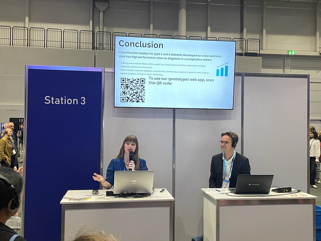 Thinking about this time last week when I gave my first in-person presentation at an international conference. It was incredible to attend #EASD2023 & present my work on aiding classification between type 1 and type 2 diabetes at diagnosis  #UniversityofExeter @Exeter_Diabetes
