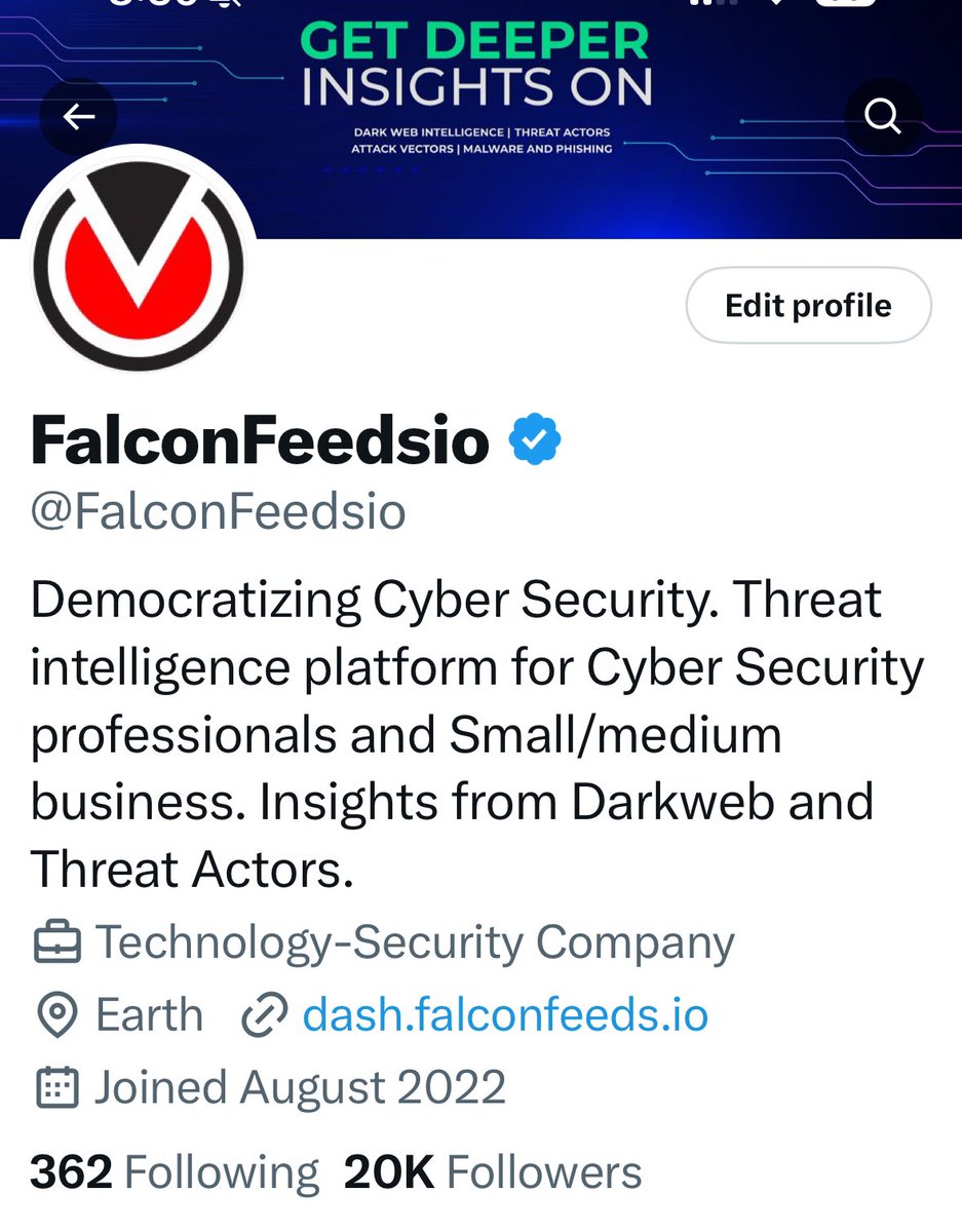 FalconFeedsio's tweet photo. 🚀 20,000 Followers Milestone! 🚀

Thank You all. 

A year ago, we ignited Falcon Feeds with a dream: to democratize cybersecurity. Our mission was clear - make the elusive threat intelligence from the deep, dark, and open web accessible to not just a privileged few, but to every researcher and security professional out there. This journey began as a side project, but in just months, it transformed into our core pursuit, leading us to unveil our platform in June and subsequently, our premium version in September.

📈 By The Numbers:

•A thriving community of 20,000 on Twitter, including security experts, CISOs, practitioners, and even journalists.
•A diverse and global user base: from individual researchers, SMEs, to governments and large enterprises.
•Featured in over 100 media outlets, spanning 35 languages worldwide.

Our gratitude knows no bounds. To the media fraternity for amplifying our voice, and to every single follower and user for your trust - Thank you.

As we move forward, our commitment remains unwavering: to deliver tools and insights that fortify the global defense against cyber threats.

💡 Join Our Movement:

•Explore our platform: https://t.co/aqk7mBrPFK
•Stay updated on Twitter: https://t.co/UPa1yaW16B

#FalconFeeds #CyberSecurity 
#Threatintelligence 
 🌍🛡️