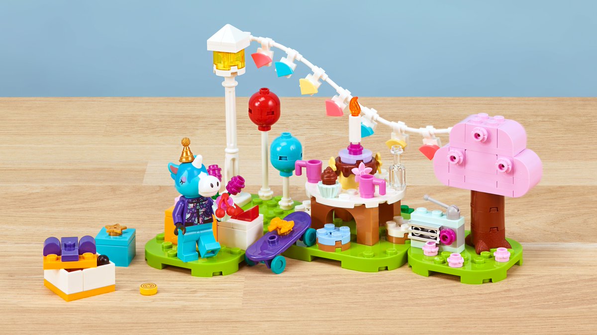 ACWorldBlog's tweet photo. Five different Animal Crossing LEGO sets will be available to purchase:

- Julian’s Birthday Party
- Bunnie’s Outdoor Activities
- Kapp’n’s Island Boat Tour
- Isabelle’s House Visit
- Nook’s Cranny &amp; Rosie’s House (see replies)

#AnimalCrossing #LEGO https://t.co/mTt1Nt5JLI