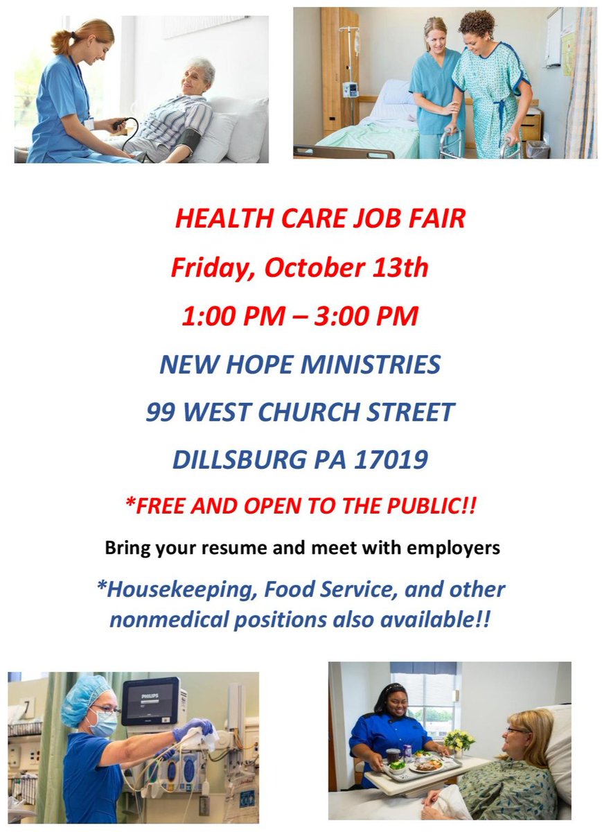 Come to the job fair! Free and open to the public! Please help us SHARE this post so more people can benefit from knowing about the job fair - thanks!