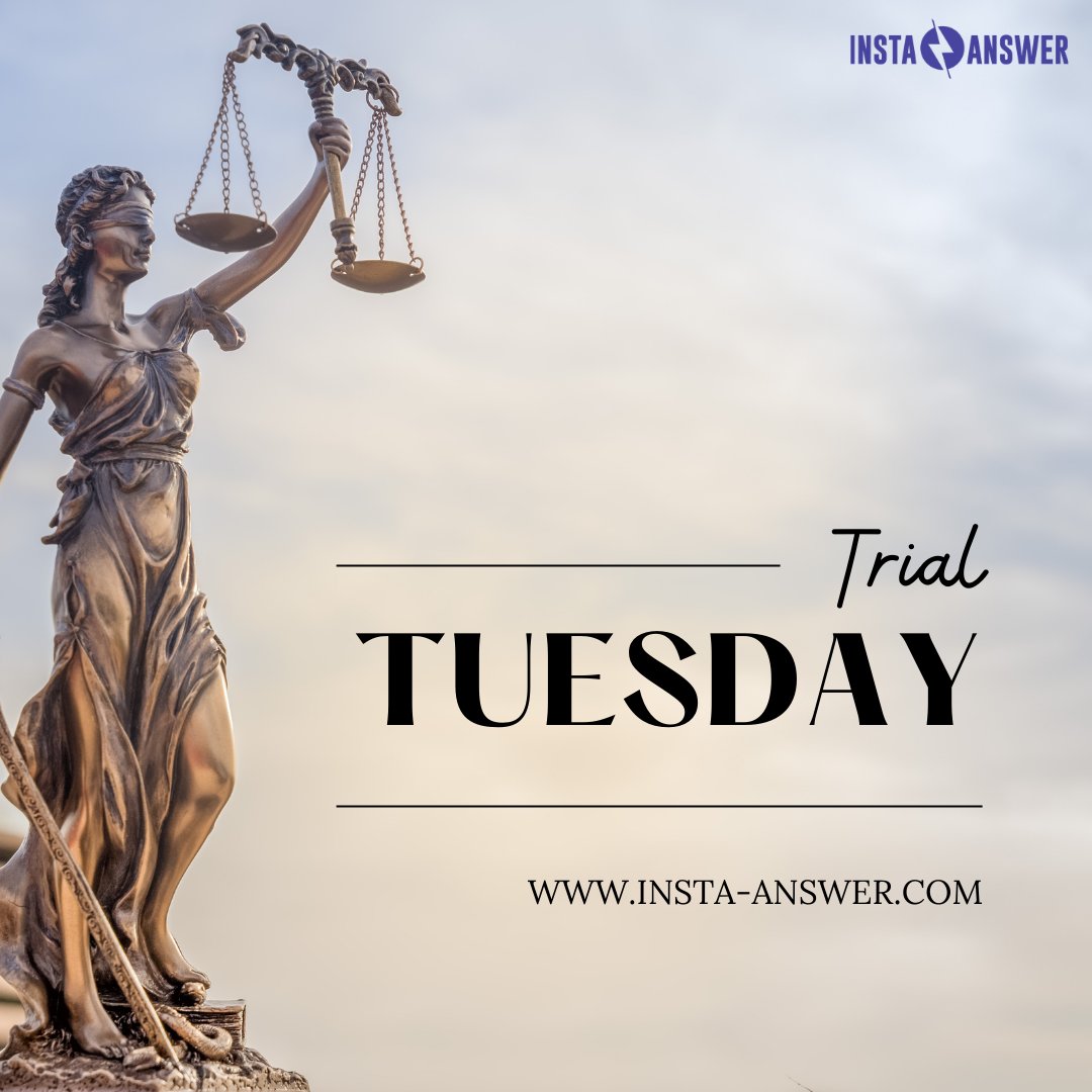 Just like a well-crafted case, let's approach this Tuesday with precision and finesse.

Ready to strengthen your legal practice? Contact us today at (877) 631 – 9711.

#InstaAnswer #TrialTuesday #CustomerService