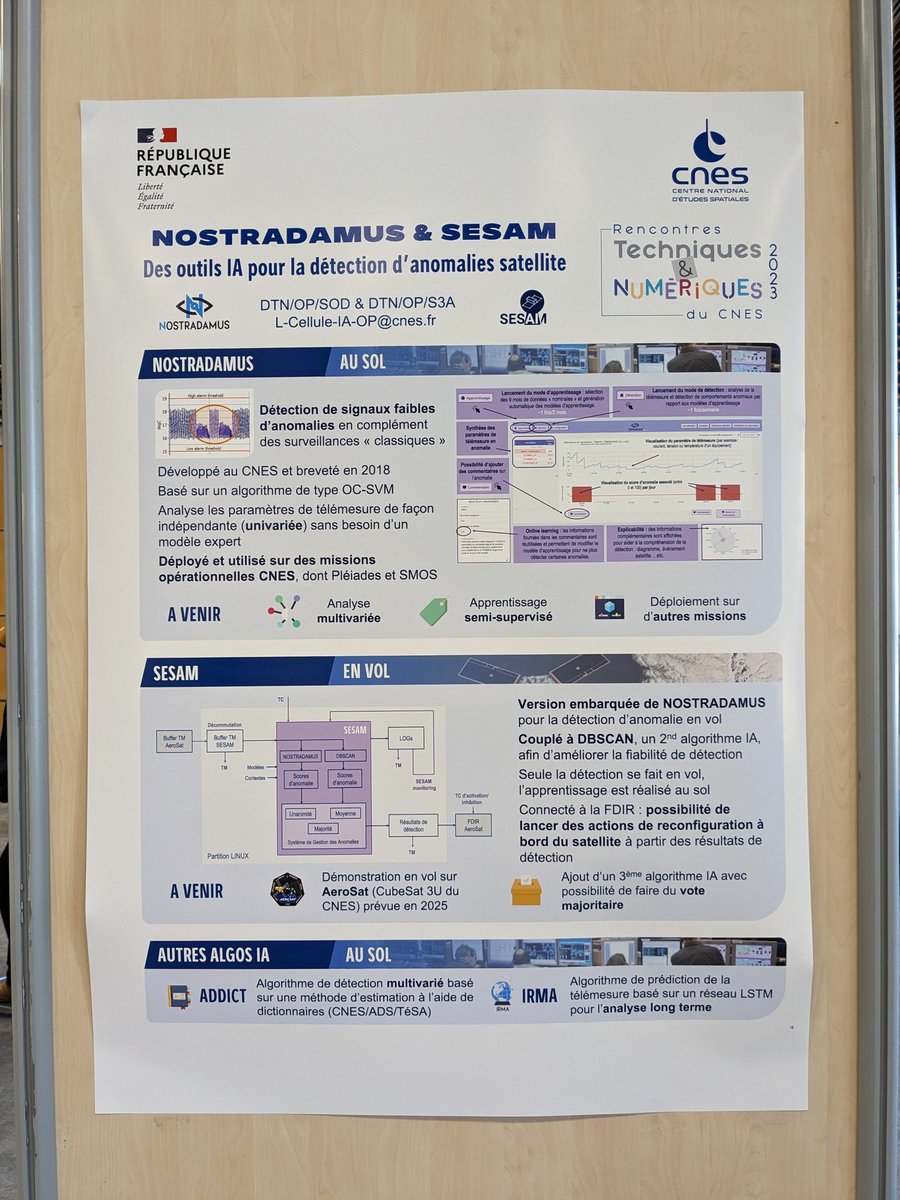 Pauline_Delande's tweet image. Nous sommes présents avec mes collègues aux Rencontres Techniques et Numériques du @CNES (RTNC) pour échanger autour de l'utilisation de l'IA pour la détection d'anomalies satellites au sol et en vol. 📈🛰️

Si vous y êtes aussi, n'hésitez pas à venir discuter avec nous.