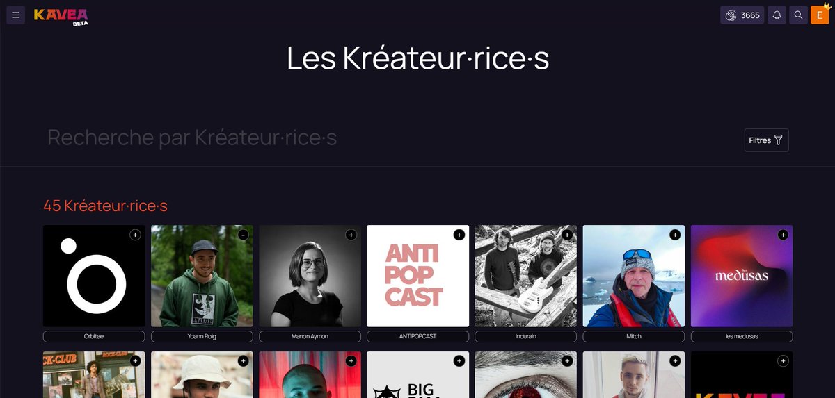 Notre page Kréateur·rice est enfin en ligne ! 🔥😍 
Comment cela fonctionne ? L'engagement est valorisé chez nous.  Le ou la Kréateur·rice, dont la publication est la plus récente, est mis·e en avant sur notre plateforme.