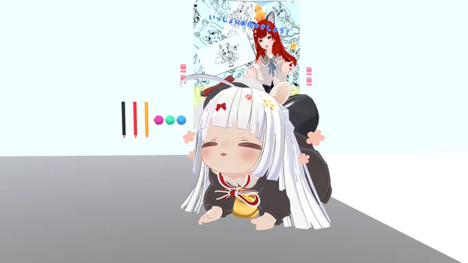 リアルお絵描きしててぶいちゃ戻ったら横にふたくちさんがいてかわいさで腎臓止まりかけたそす うれしのうれしみ! 