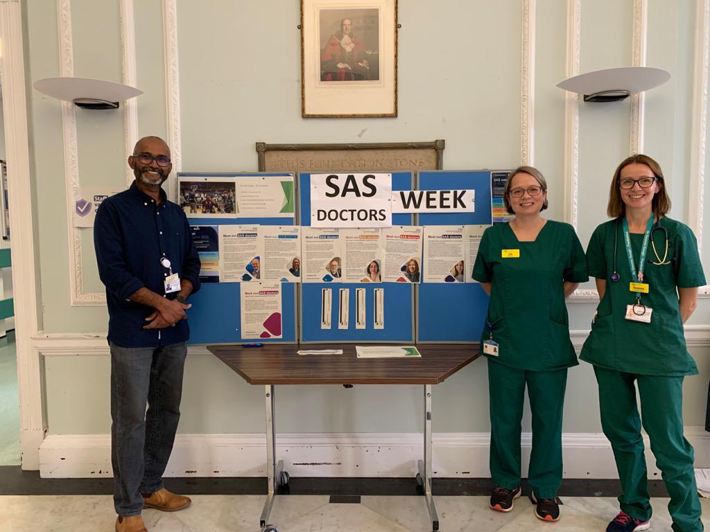 GemmaJGough's tweet photo. It’s #SASWeek2023 and we’ve been chatting to everyone from medical students to senior consultants to explain who we are and what we do and that being a SAS doctor is a valid career choice. @RUHBath @ruhpaeds @RUHStaff https://t.co/e8qez99kou