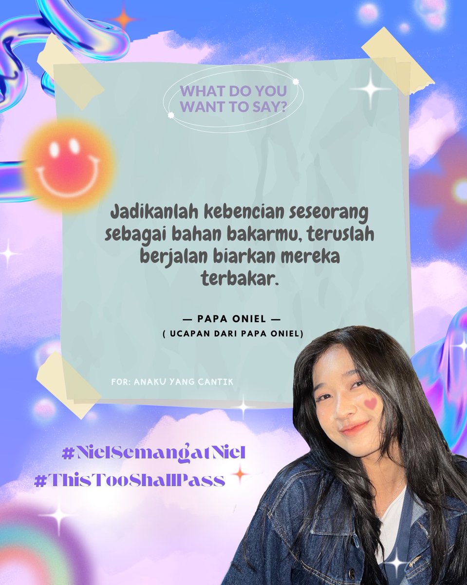onielity_ofc's tweet image. Spesial untuk project hari ini, ada juga kata2 semangat yg diberikan Papa dan Mamanya kak @C_OnielJKT48

Terimakasih buat temen-temen yang sudah ikut di project kecil2an ini. Semoga doa2 baiknya juga jadi sumber semangat buat kalian semua 💙

#NielSemangatNiel
#ThisTooShallPass