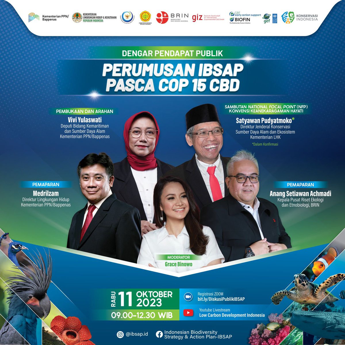 BappenasRI's tweet photo. #SahabatPembangunan, yuk bergabung dalam Strategi & Rencana Aksi Keanekaragaman Hayati (Indonesian Biodiversity Strategy & Action Plan/IBSAP) 🍀
Sila registrasi melalui https://t.co/cpdpoCbeZI 🌿🦚
#Bappenas #MembangunIndonesia #LCDI #biodiversity #keanekaragamanhayati https://t.co/ZwuehGRFjk