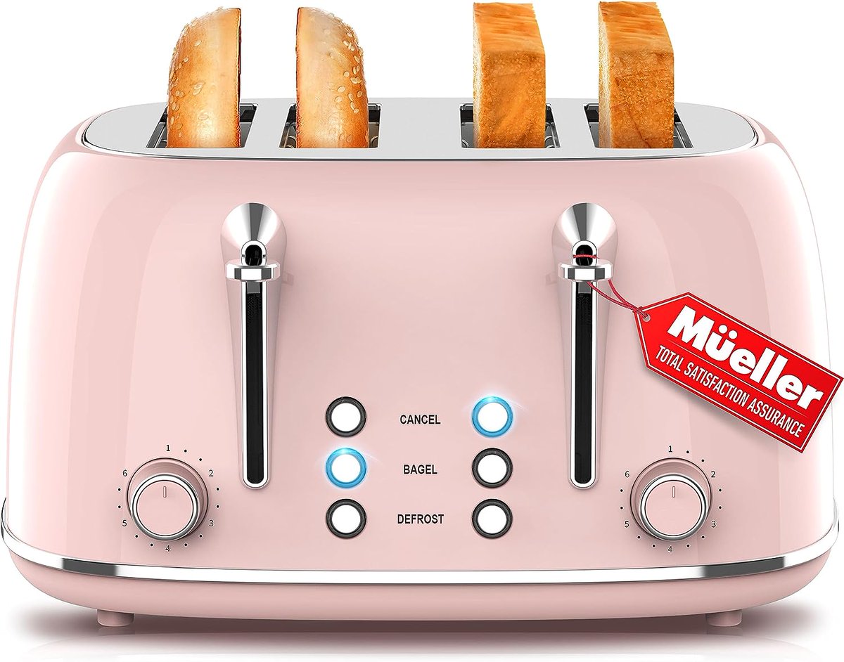 ChicNestAffairs's tweet image. amzn.to/3Q9xHPQ
Elevate your breakfast game with the Mueller Retro Toaster in pretty pink! 🍞💖 Extra-wide slots, 6 browning levels, and convenient features make mornings a breeze. Upgrade your kitchen style and toast to perfection! 🌟 #MuellerToaster #BreakfastUpgrade
