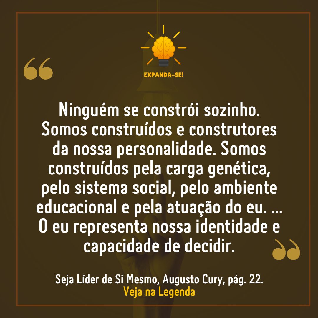 gabriel_drf's tweet photo. Seja #Líder de Si Mesmo, por #AugustoCury 👇
https://t.co/5eyRCa9KOp

Ninguém se constrói #sozinho. Somos construídos e #construtores da nossa #personalidade. Somos construídos pela carga genética, pelo sistema #social, pelo ambiente #educacional e pela atuação do eu. ... https://t.co/JuM34kDdbP