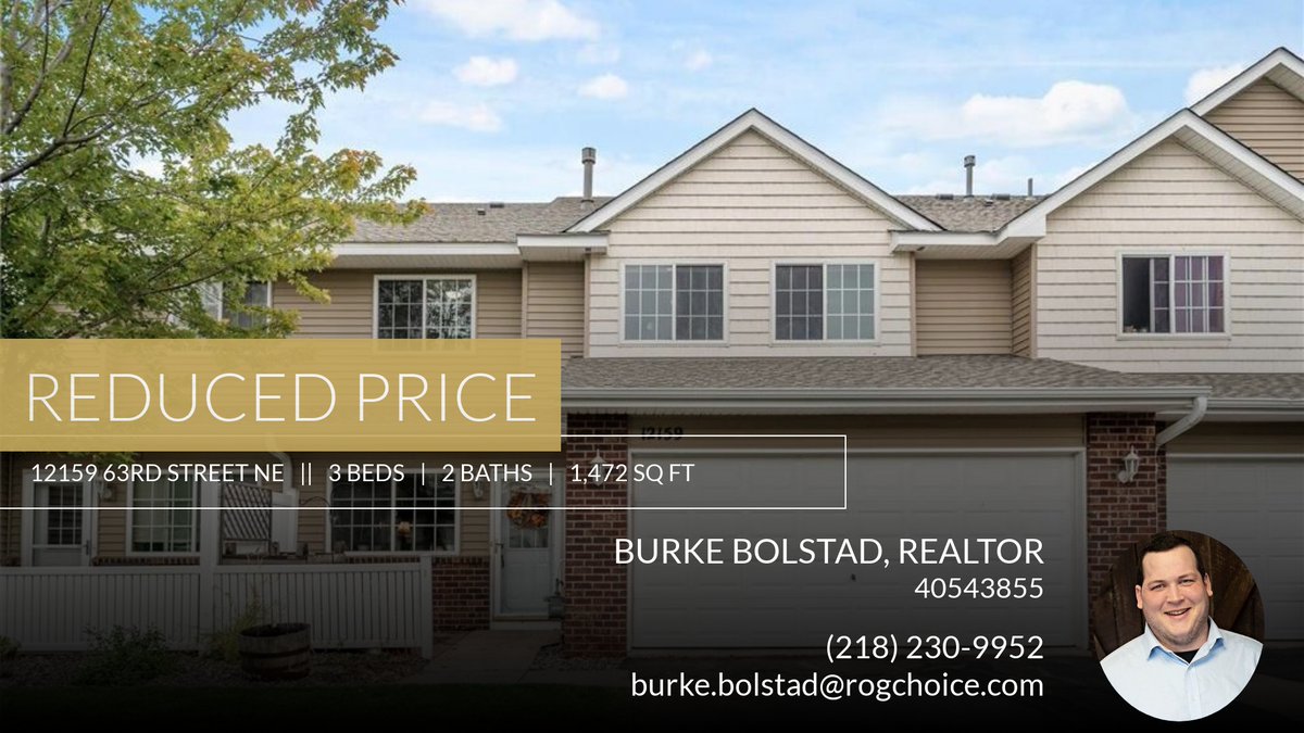 Burke_12's tweet photo. 📍 Reduced Price 📍 This recently reduced home at 12159 63rd Street Ne in Otsego won't last long, so, don't wait to set up a showing! Reach out here or at (218) 230-9952 for more information!

#Realtor #HomeSeller #MNrealEstate #Ho... https://t.co/LdT2hYvUuB https://t.co/axrVGh32nk