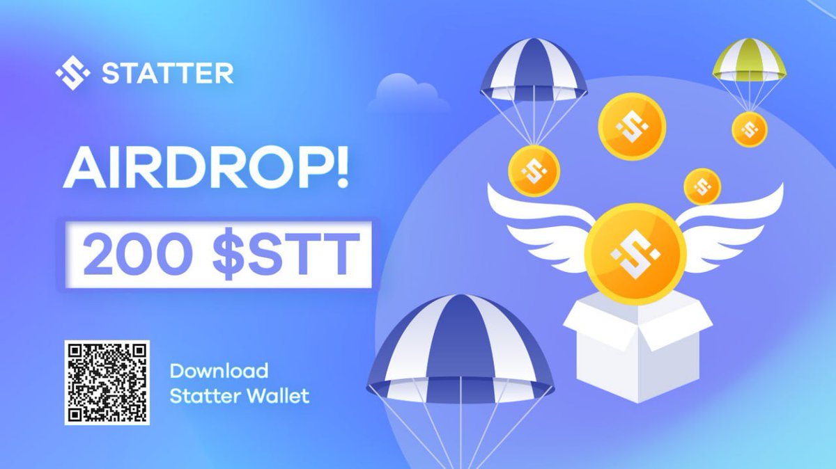 statter_global's tweet photo. 🌟200 $STT #Airdrop Round 1🌟

🎁100 winners, 2 $STT each, chosen randomly

To Enter ⤵️ 
1️⃣ FL @statter_global 
2️⃣ Like &amp; RT 
3️⃣ Download #StatterWallet &amp; comment your STT address

🔗Download: https://t.co/lKna9jsZO4

⏳ Ends on 15 OCT 

#Giveaways #Airdrops #Crypto #Giveaway https://t.co/p4Uetzs2n9