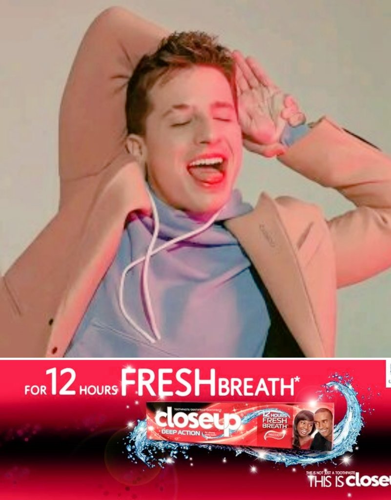 stubbornwomann's tweet photo. Charlie Puth X  TVC  
(No but his teeth are so perfectly fine  that he can slay any  toothpaste ad) https://t.co/VarSlz0UfC