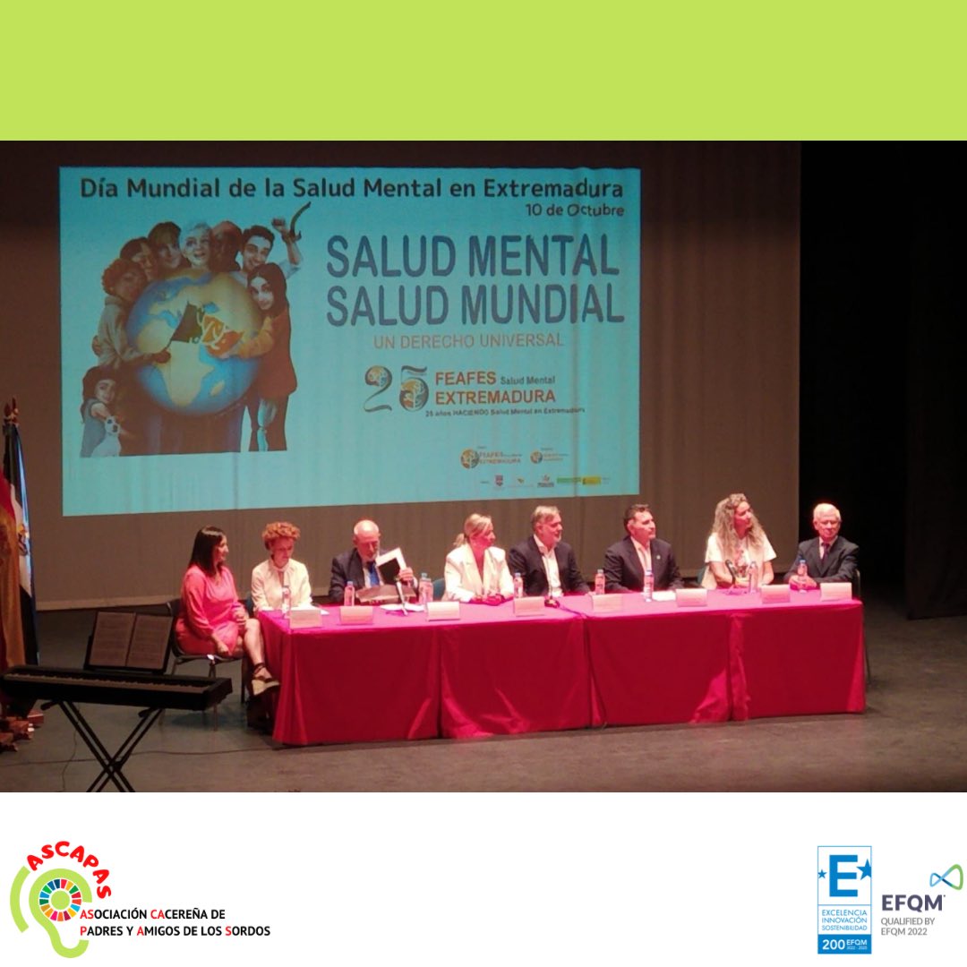 📅10 de octubre, Día Mundial de la Salud Mental🧠

Nuestras Psicólogas, junto a nuestra Presidenta, acuden al acto de celebración del Día Mundial de la Salud Mental en Extremadura, organizado por <a href="/PlasenciaFEAFES/">FEAFES Plasencia</a> , a quienes agradecemos su labor y la invitación.