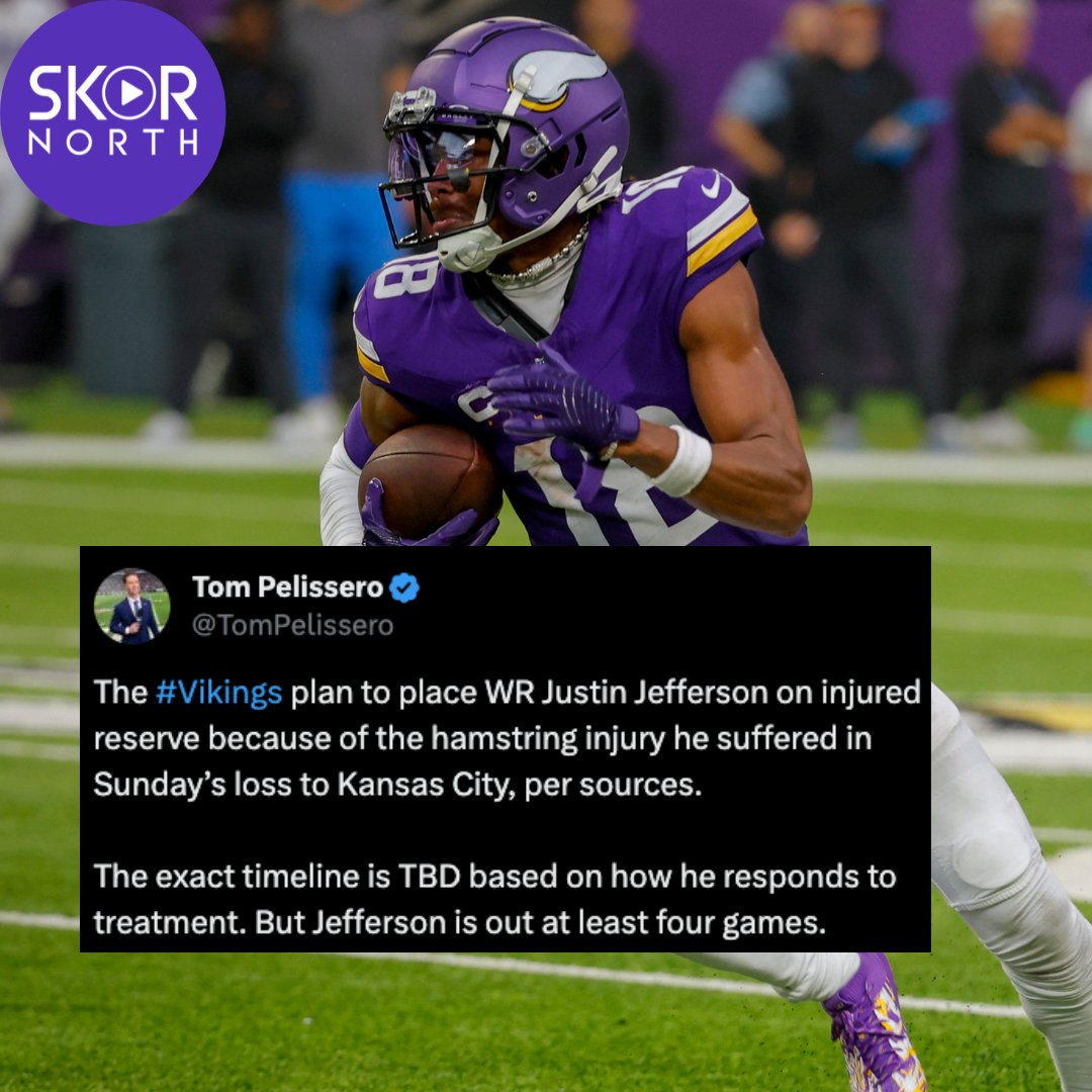 The Vikings plan to put Justin Jefferson on injured reserve