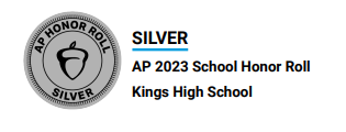 Kings_Schools's tweet photo. ๐
๐
๐
๐
จ๐
๐
ค ๐
๐
๐
๐
ก?
@CollegeBoard announced that @Kings_HS has been named to the Advanced Placementยฎ Program (APยฎ) School Honor Roll, earning Silver distinction.
We are extremely proud of our students, faculty, and staff for making this happen! #KingsStrong #KingsSmart https://t.co/4LIEEO7CBA