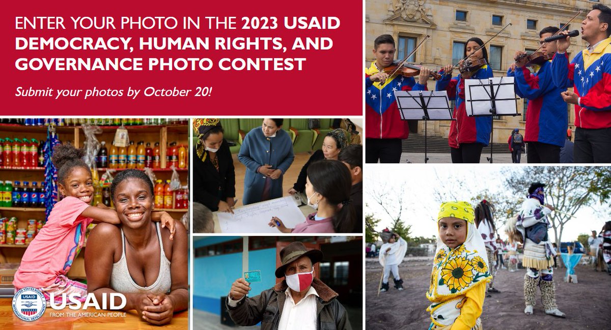 Help us capture the stories and faces of @USAID’s work to promote, protect, and deepen democracy, human rights, and good governance around the globe. Submissions for the @USAIDDRG 2023 Photo Contest are due October 20! ow.ly/cEth50PJ17B