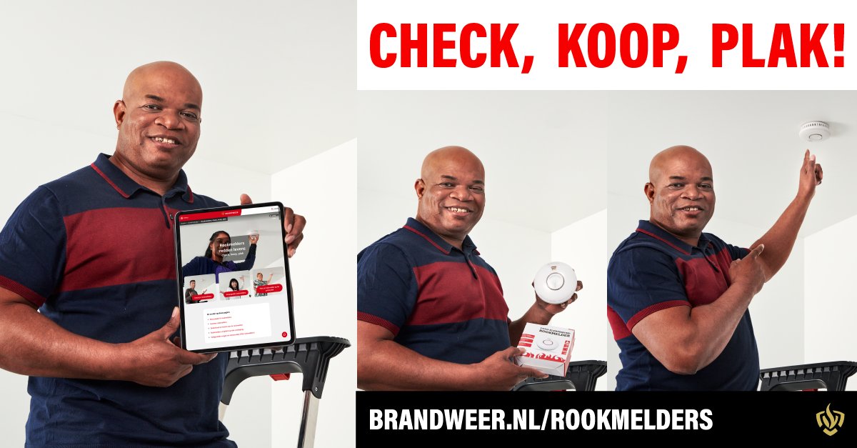Check of je #rookmelders goed hangen! Kijk op brandweer.nl/rookmelders.

Hang je op elke verdieping minimaal één rookmelder? Dan kun je dit het beste doen in de #vluchtroute. Meestal zijn dat de gang en de overloop. 

#rookmeldersplicht #CheckKoopPlak #RookmeldersReddenLevens