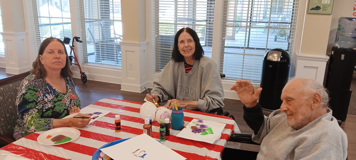 Our residents are engaged in our daily artisans program. We incorporate various activities that flow into the daily rhythms that are beneficial to our senior community.